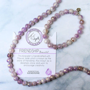 "Friendship" Faceted Mauve Jade Stacker - TJazelle