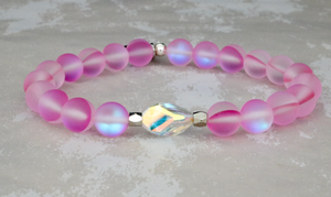Stash Swarovski Crystal and Mermaid Glass Bracelet - pink