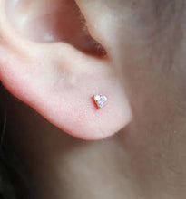 Load image into Gallery viewer, 3 Gem Micro Studs - Sterling Silver