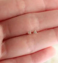 Load image into Gallery viewer, 3 Gem Micro Studs - Sterling Silver
