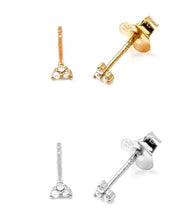 Load image into Gallery viewer, 3 Gem Micro Studs - Sterling Silver