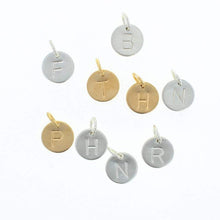 Load image into Gallery viewer, Lotus Mini Disc Letter Tag Pendant (Gold Filled)