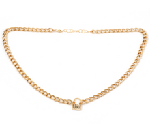 Load image into Gallery viewer, Mini Lock Necklace - Gold Plated