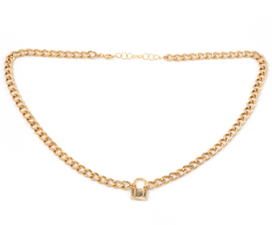 Mini Lock Necklace - Gold Plated