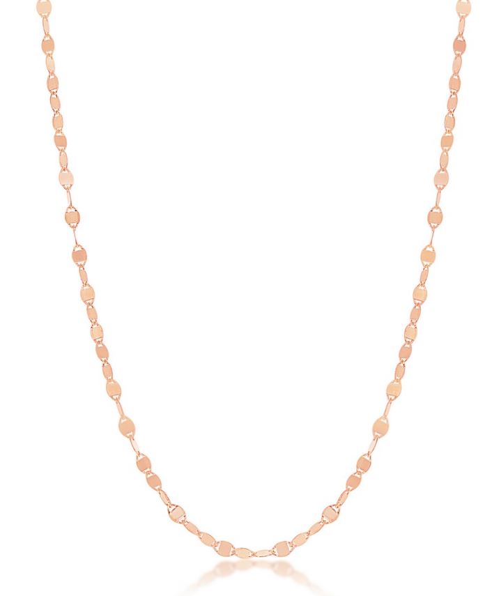 Flat Mirror Oval Chain - Rose Gold Plated