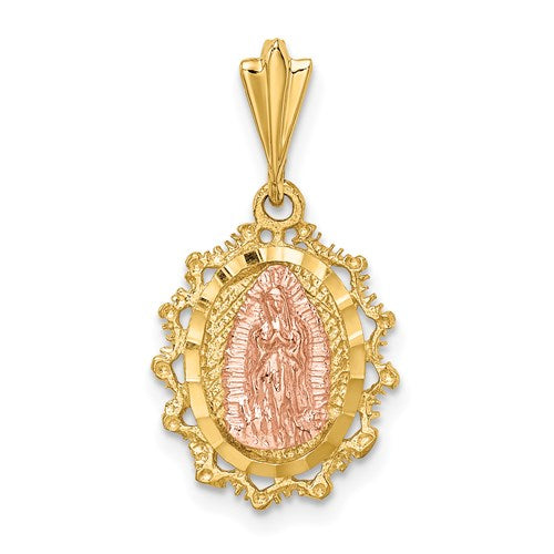 St. Mary Medal Pendant - 14K Two-Tone Yellow and Rose Gold