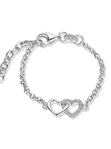 Mom and Me Entwined Heart 2-Piece Bracelet Set