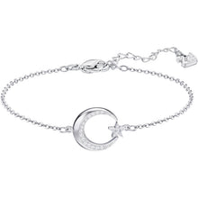 Load image into Gallery viewer, Crescent and Star Bracelet, White, Rhodium plating