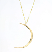 Load image into Gallery viewer, Lotus Celeste Moon Necklace in Gold Filled (Small)