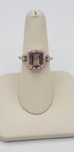 Load image into Gallery viewer, 14K Rose Gold Emerald Cut Morganite and Diamond Ring