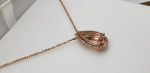 Load image into Gallery viewer, 14K Rose Gold Morganite Pear Shaped Necklace