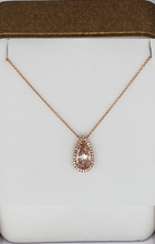 Load image into Gallery viewer, 14K Rose Gold Morganite Pear Shaped Necklace