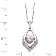 Load image into Gallery viewer, Sterling Silver Vibrant Morganite and Diamond Necklace