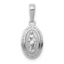 Load image into Gallery viewer, Oval Miraculous Medal (Mother Mary) &amp; Chain - 14K White Gold