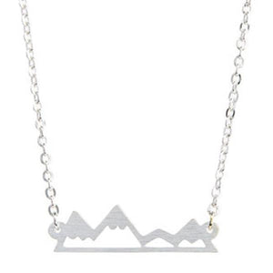 Mountain "Just Keep Climbing" Necklace - Sterling Silver