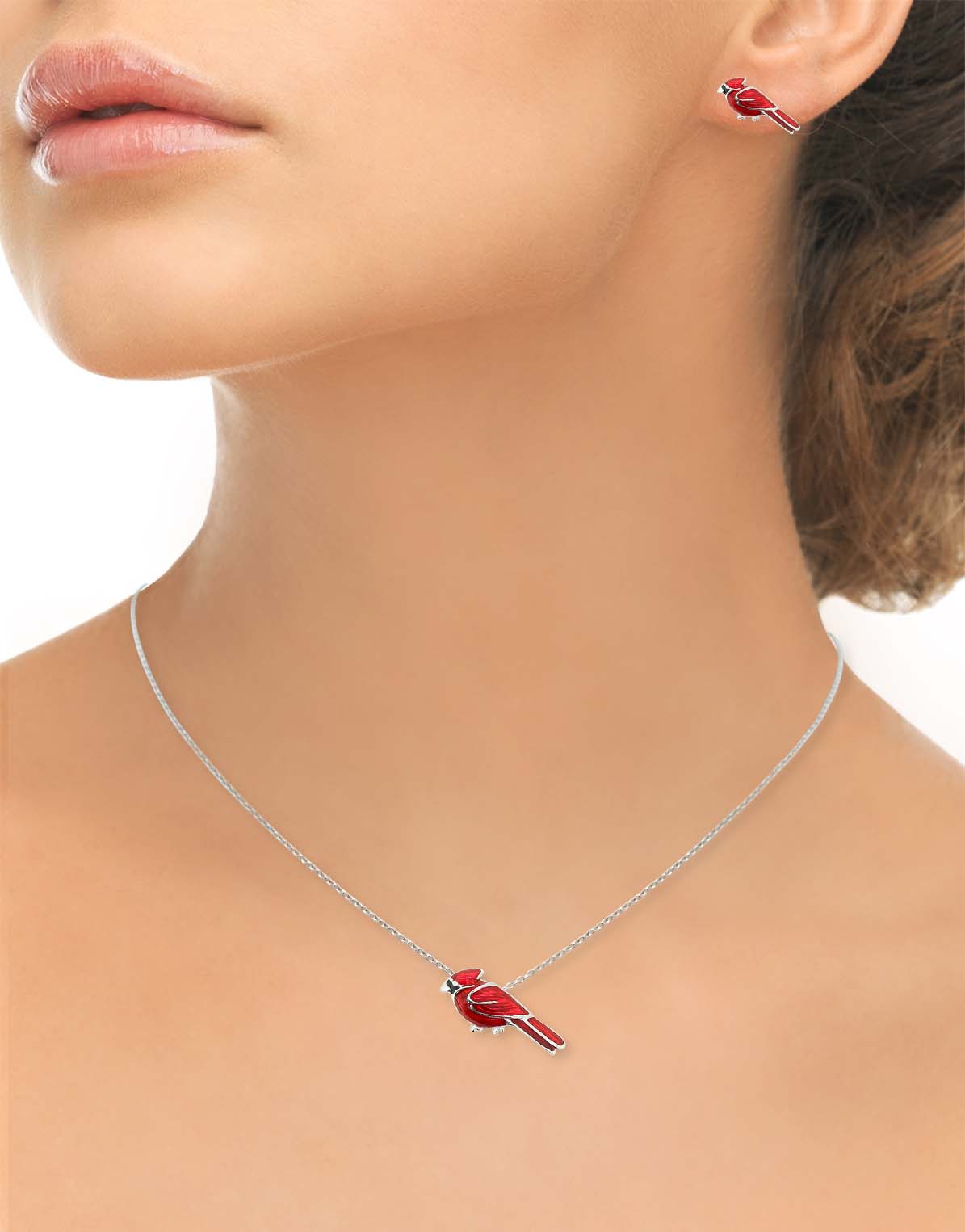 Sterling Silver Cardinal Bird Stud Earrings-Red - Neustaedter's Fine  Jewelry St. Louis