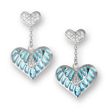 Load image into Gallery viewer, Blue Enamel Drop Heart Stud Earrings - Nicole Barr