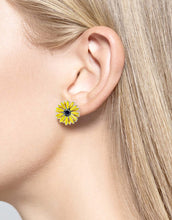Load image into Gallery viewer, Yellow African Daisy Stud Earrings. Sterling Silver