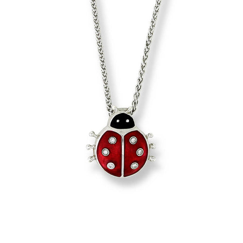 Sterling Silver Red Ladybug Necklace