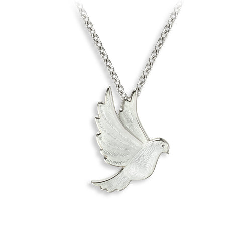 White Dove Necklace. Sterling Silver. Christmas