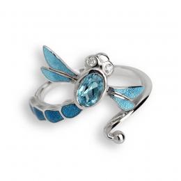 Sterling Silver Blue Dragonfly Ring