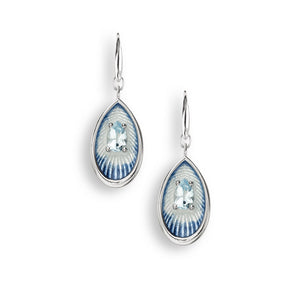 Sterling Silver Light Blue Wire Earrings - Blue Topaz.