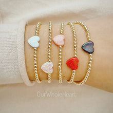 Load image into Gallery viewer, &quot;Light Pink Heart Opal&quot; Beaded Bracelet- Our Whole Heart