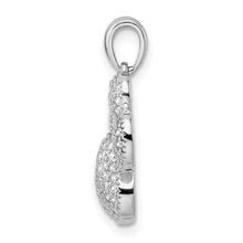 Load image into Gallery viewer, Sterling Silver Rhodium-plated Polished CZ Paw Print Pendant