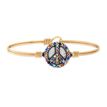 Load image into Gallery viewer, Peace Sign Bangle Bracelet