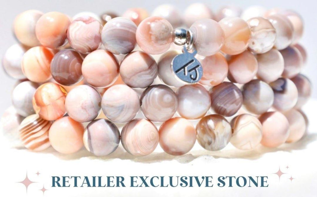 Inner Peace Peach Botswana Agate Stacker - TJazelle Retailer Exclusive