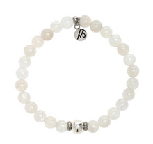 Load image into Gallery viewer, Moonstone with Silver Steel Ball - TJazelle Cape Bracelet Reverse