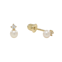Load image into Gallery viewer, 10k Solid Gold CZ / Pearl