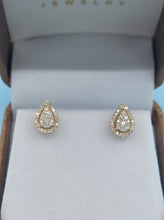 Load image into Gallery viewer, Pear Shaped Diamond Earrings - .25 Carats - 14K Yellow Gold