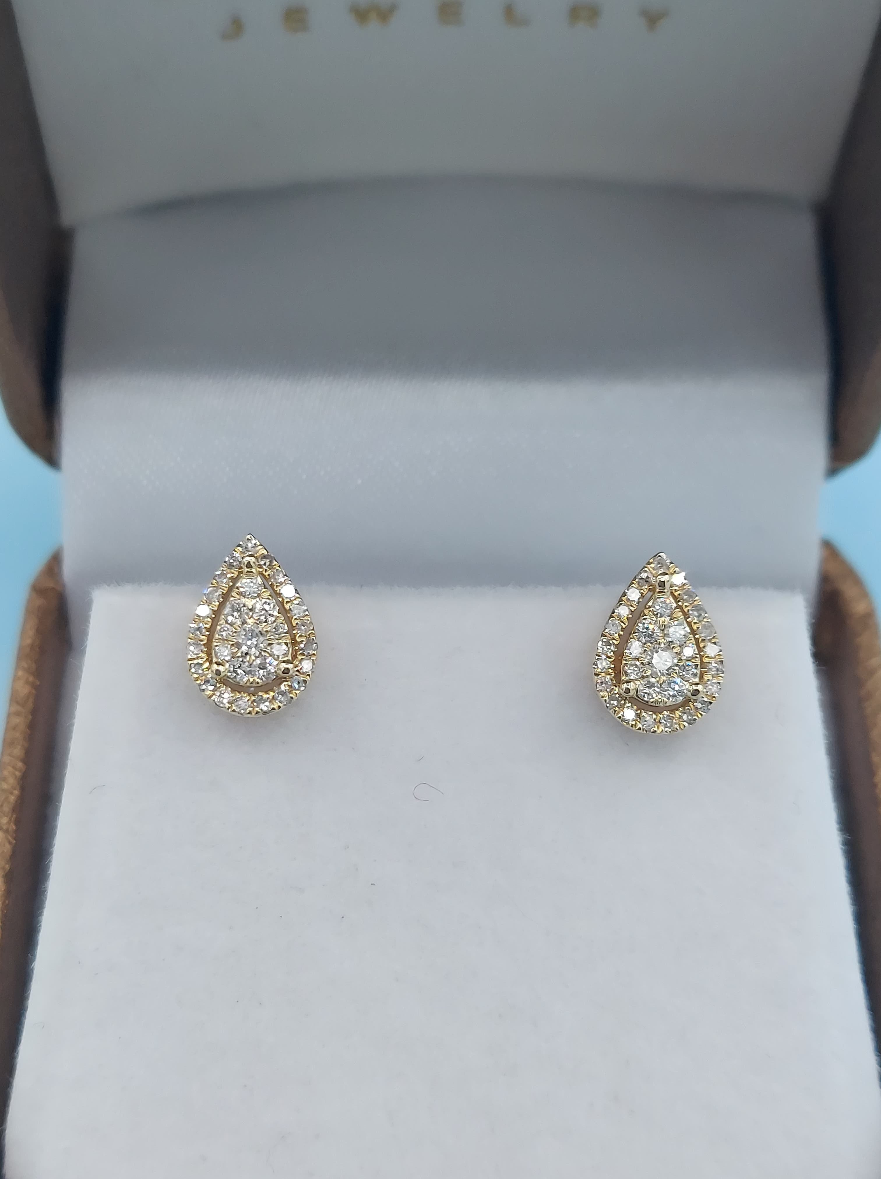 Pear-Shape Natural Diamond Stud Earrings .25cttw