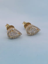 Load image into Gallery viewer, Pear Shaped Diamond Earrings - .25 Carats - 14K Yellow Gold
