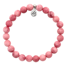 Load image into Gallery viewer, &quot;Love&quot; Pink Jade Stacker Bracelet - TJazelle