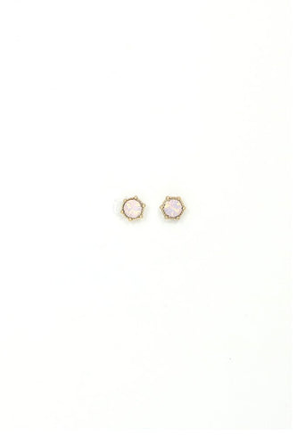 Astrid Stud Earrings - Pink Opal