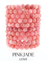 Load image into Gallery viewer, &quot;Love&quot; Pink Jade Stacker Bracelet - TJazelle