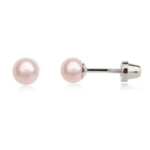 Load image into Gallery viewer, Tiny Pearl Earrings - Little Girls - Sterling Silver