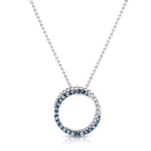 Load image into Gallery viewer, Blue Topaz Circle Popcorn Pendant - Sterling Silver