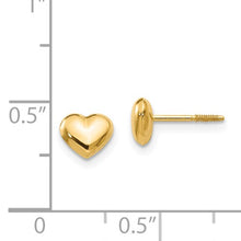 Load image into Gallery viewer, Puffed Heart Earrings - 14K Yellow Gold - Screwback