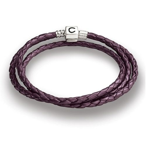 Single Purple Leather Bracelet – Aurora Charm