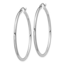 Load image into Gallery viewer, 2mm Round Hoop Earrings - Sterling Silver Rhodium-plated