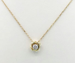 Endless Love Knot Diamond Necklace - 14K Gold