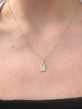 Load image into Gallery viewer, 14K Gold Diamond Dog Tag &amp; Chain