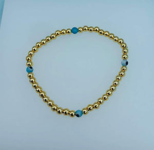 Evil Eye Beaded Stretch Bracelet