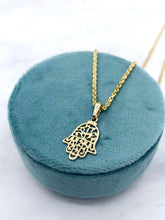 Load image into Gallery viewer, 14k Yellow Gold Hamsa &amp; Chain