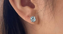 Load image into Gallery viewer, Aquamarine Earrings - 14K White Gold