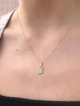 Load image into Gallery viewer, 14K Gold Diamond Dog Tag &amp; Chain