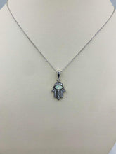 Load image into Gallery viewer, Opal Hamsa Sterling Silver Necklace